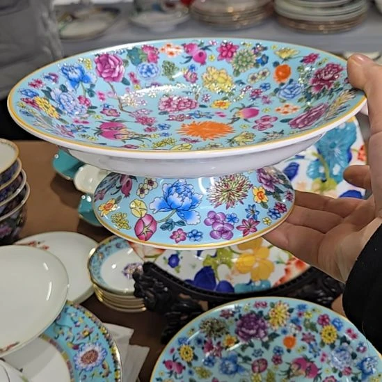 瓷片微瑕珐琅彩万花7.5寸1个果盘666666