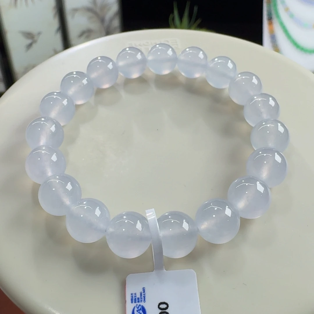 翡翠未镶嵌手链高冰梦幻蓝单圈10mm