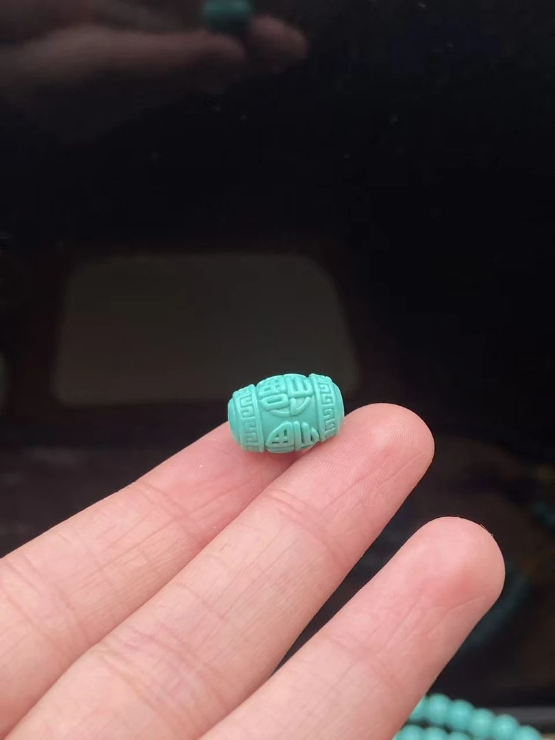 【308】9x13mm绿色福桶珠文玩配饰