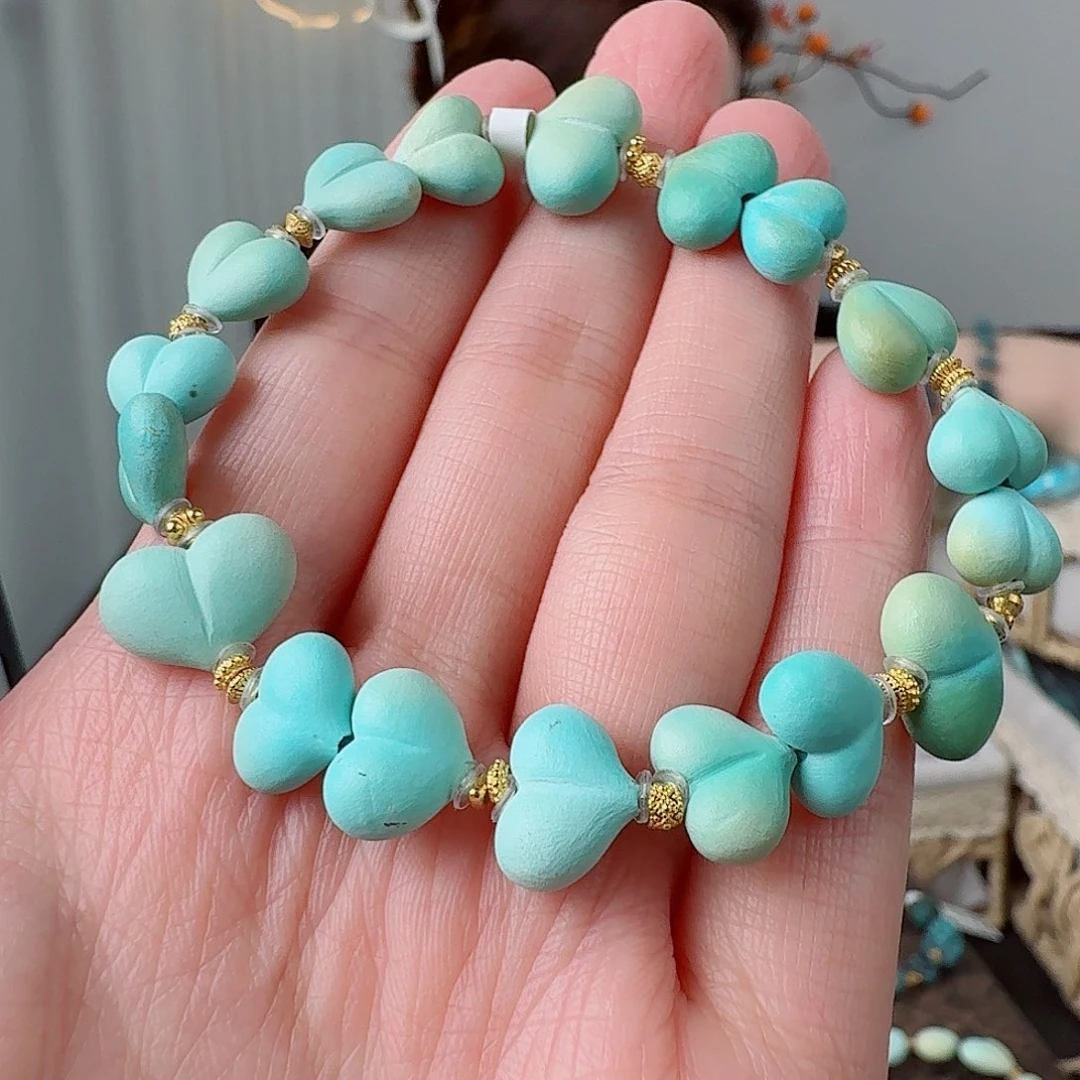 绿松石18K金镶嵌珠宝奇石