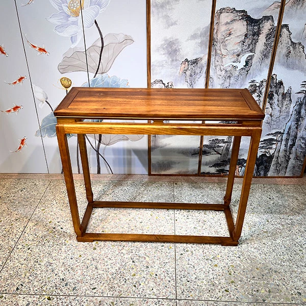 南美胡桃木马蹄玄关桌中式实木家具