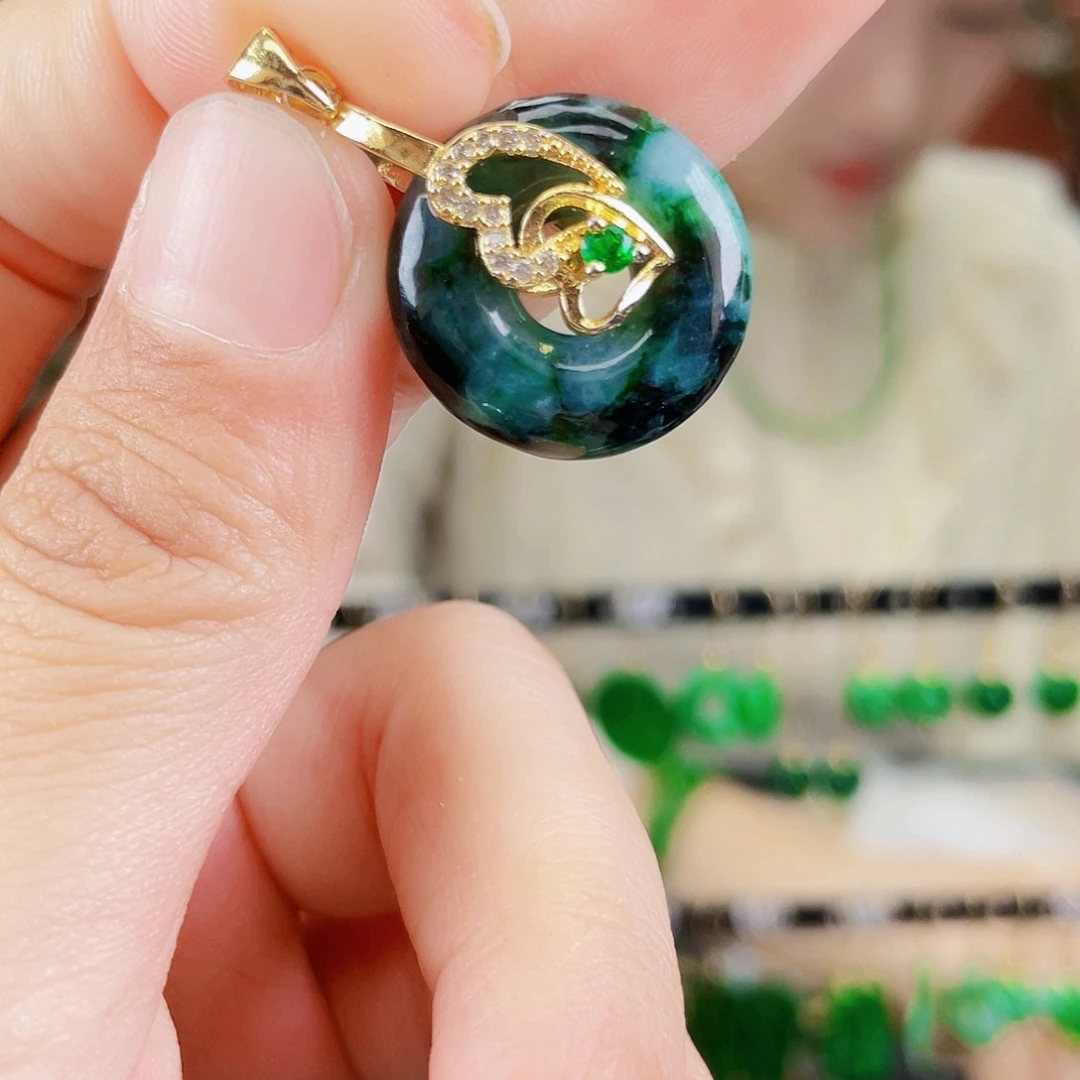 翡翠未镶嵌耳饰饰品