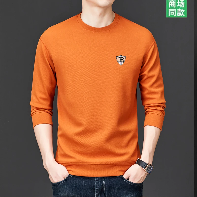 2025春秋新款欧洲轻奢男士印花长袖卫衣潮流百搭时尚休闲打底上衣