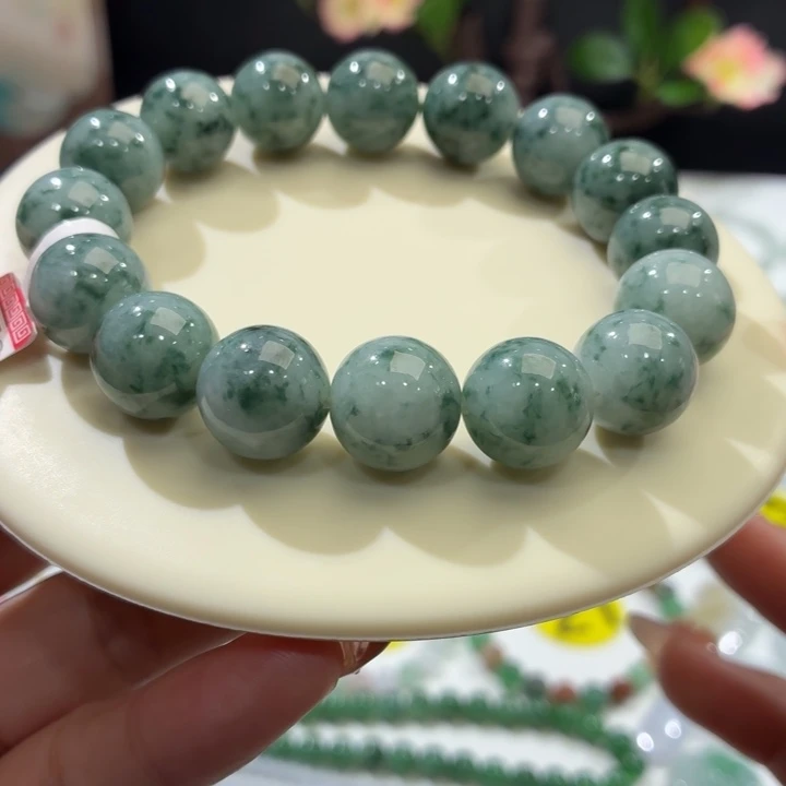 翡翠未镶嵌手链冰胶飘卡13.9