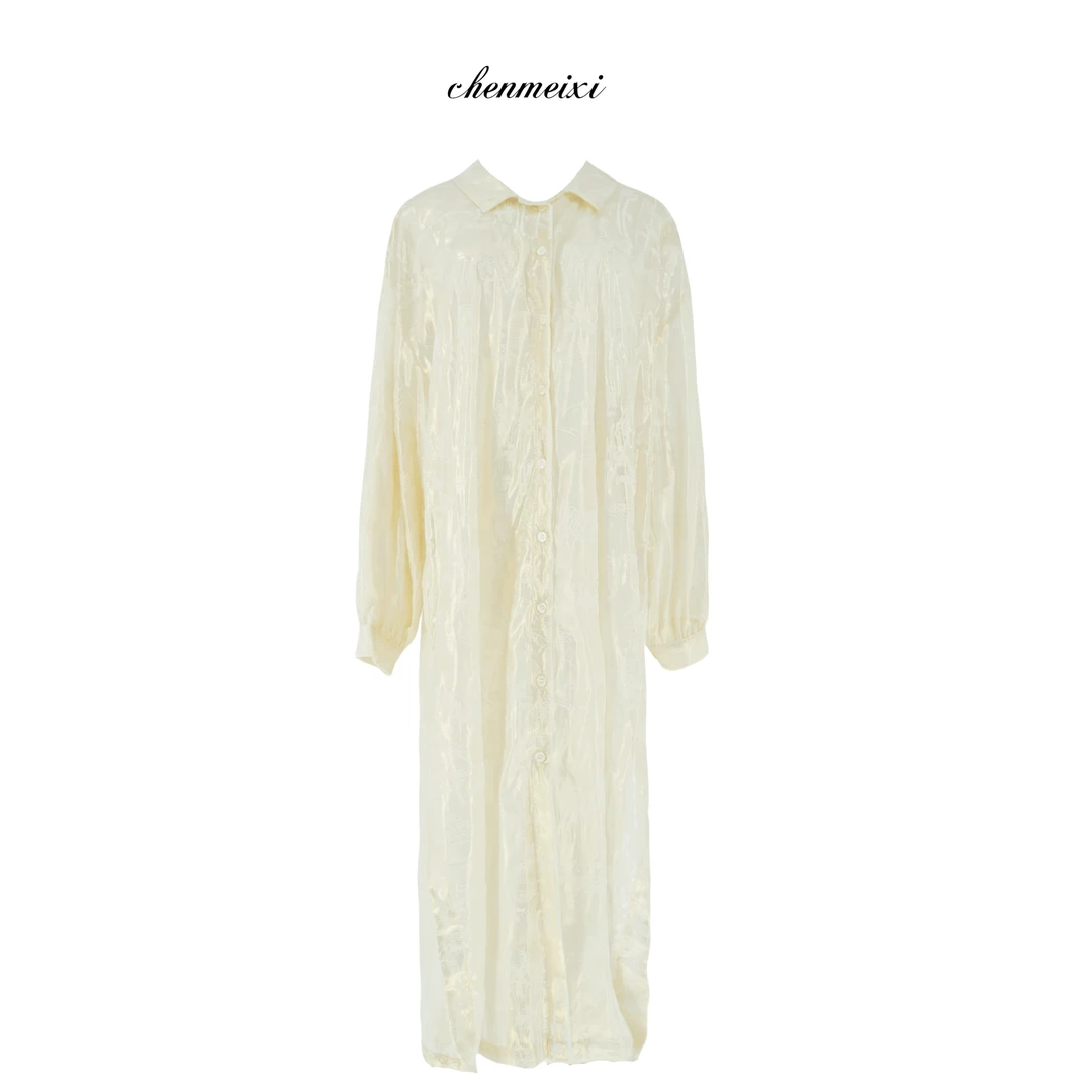 鲍姐【高定】烫金防晒长款衬衣上衣 YLS-0228