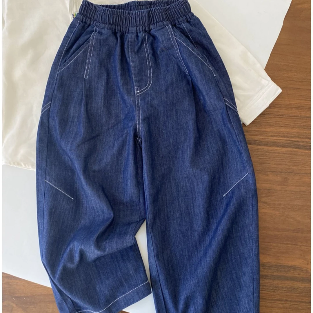 质感水洗薄款天丝长裤男童休闲舒适春夏新款中腰宽松裤子B类一档