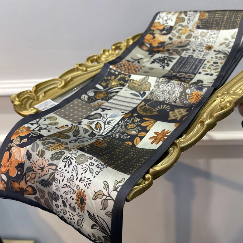 【罗德花园】长条飘带女士丝巾多功能双层时尚洋气气质春秋