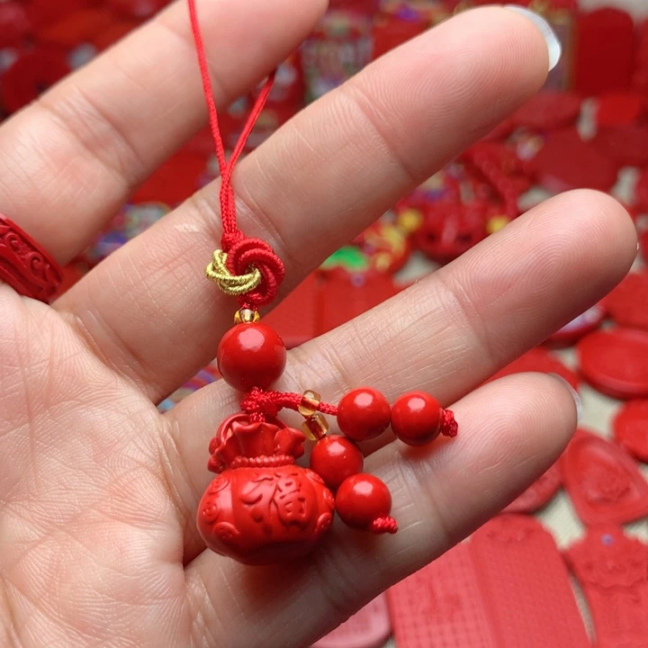 天然辰砂工艺品朱砂手机坠