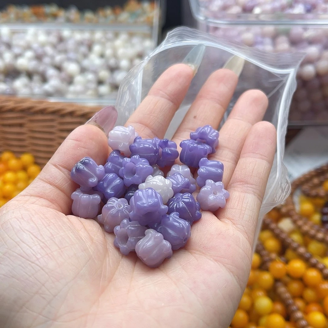 白玉菩提吊坠c12mm/20+2颗紫