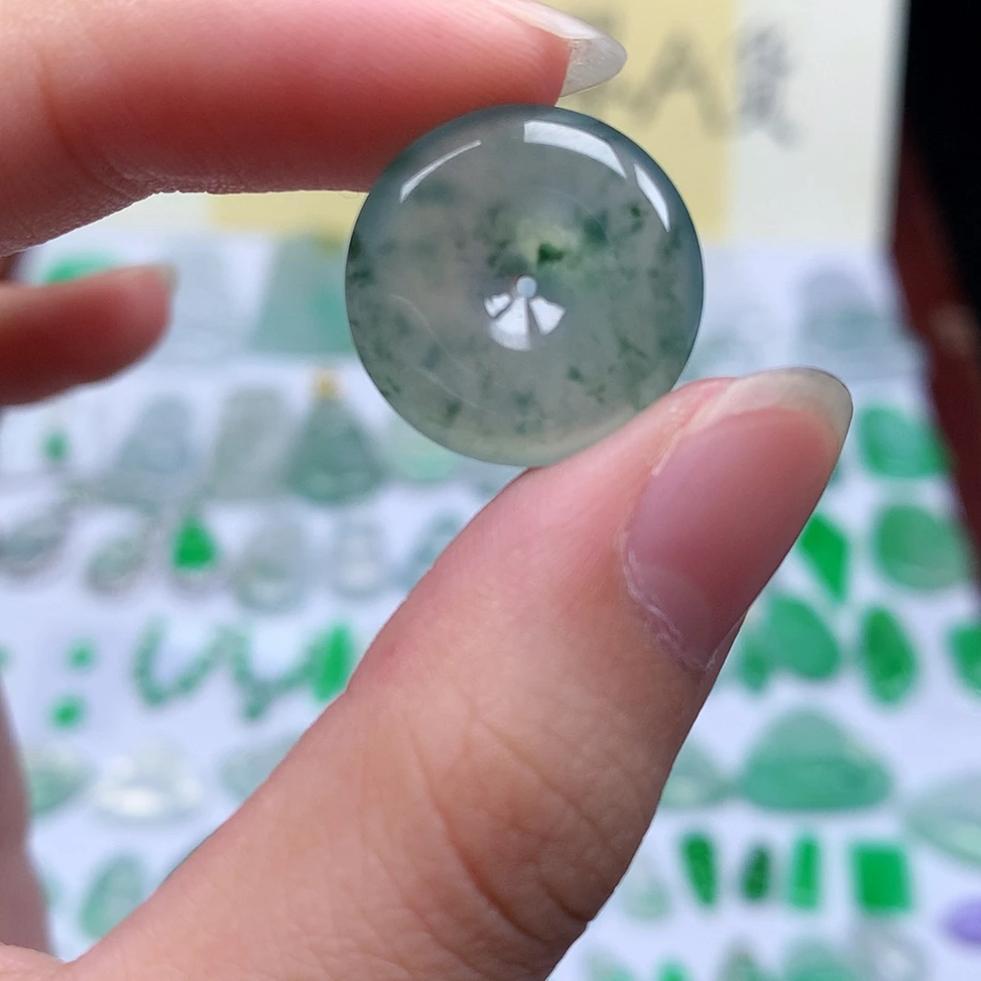 翡翠散珠缅甸天然A货翡翠冰种平安扣