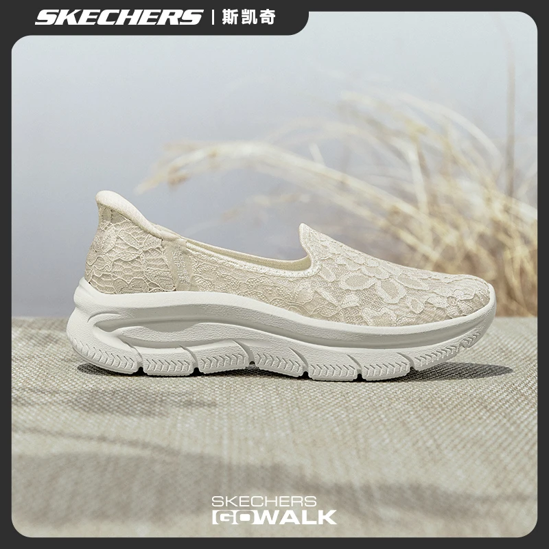 斯凯奇健步鞋夏季闪穿女鞋网面透气健步鞋一脚蹬运动休闲鞋158858
