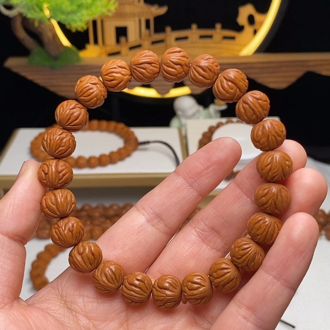 手串桃核11mm野生小笼包桃核手串