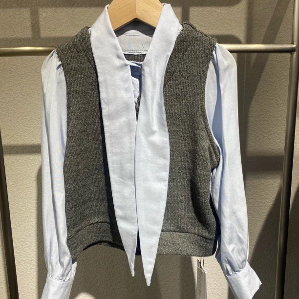 2675儿童假两件衬衫