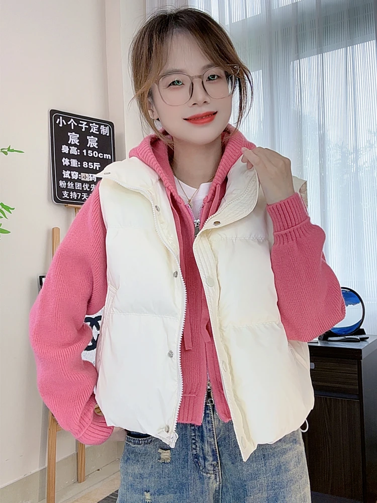 小个子羽绒皮马甲女装2025秋冬新款羽绒坎肩短款休闲立领皮马夹