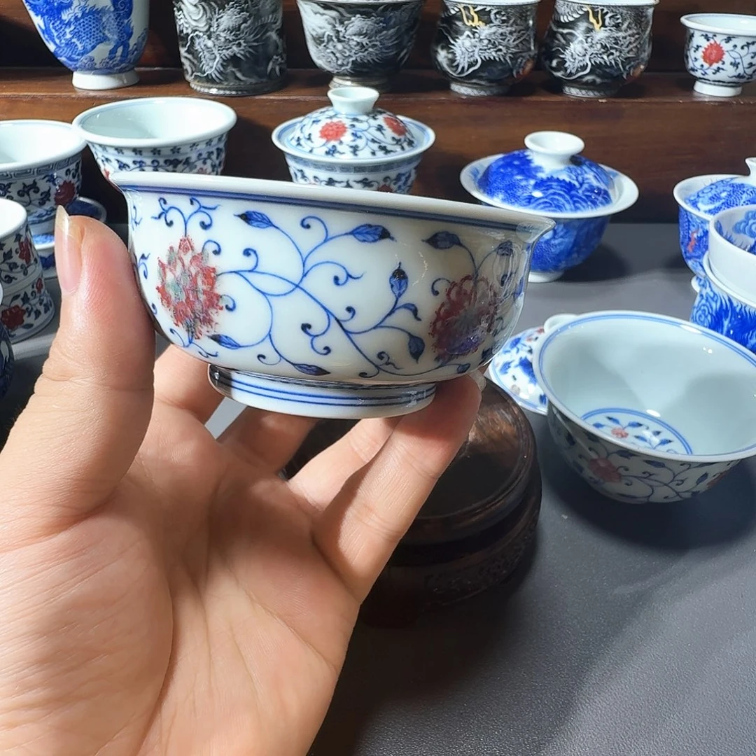 泥塑主人杯手工手绘微瑕