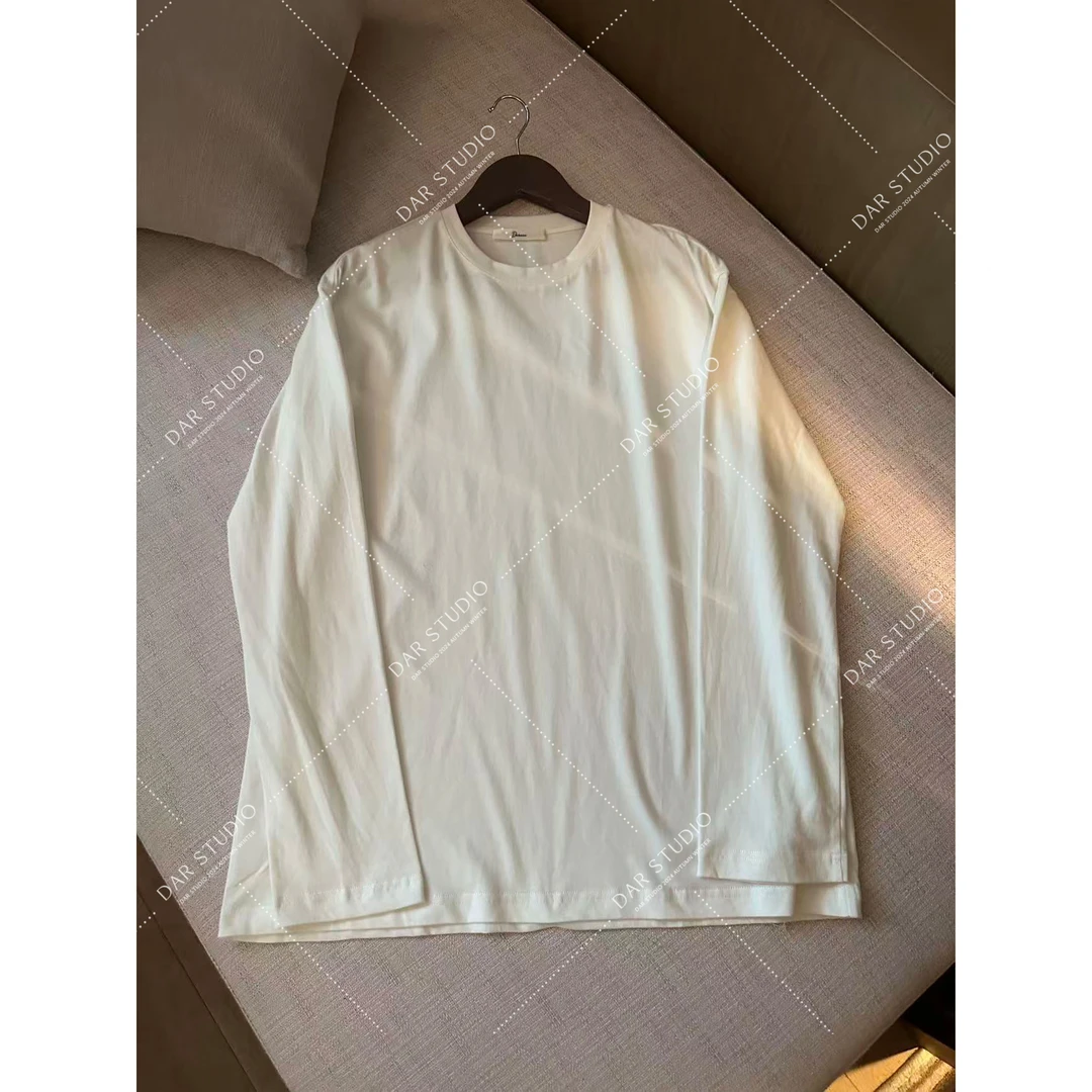 DAR STUDIO 深圳货【纯色百搭】2025秋冬新款百搭纯棉长袖T恤88573