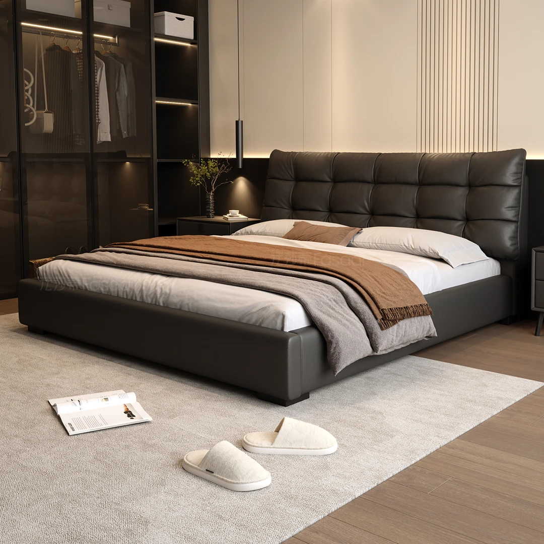 【国补】法莎蒂【c2119*】泡芙法式床奶油风意大利小户型真皮床