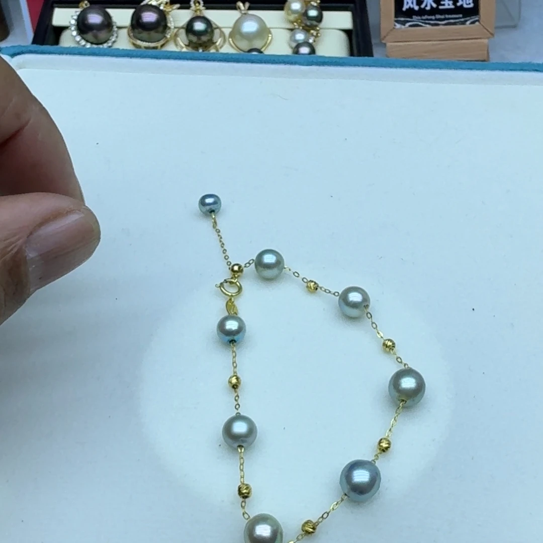 手绳海水珍珠银S925镶嵌