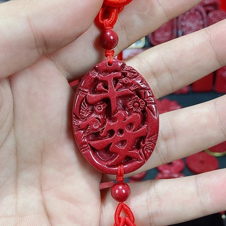 天然辰砂平安喜鹊