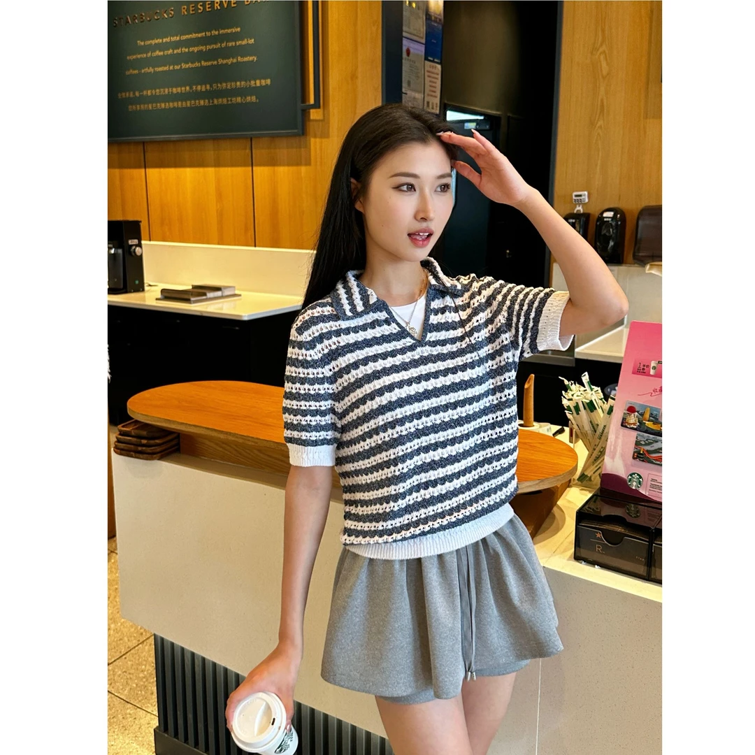 AMASS/阿玛施25秋季新款针织衫上衣时尚百搭条纹女5399596