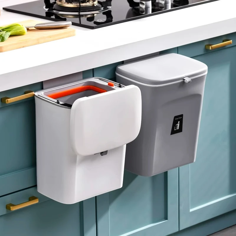 家用厨房垃圾桶挂式卫生间壁挂网红垃圾筒创意专用收纳桶高颜值