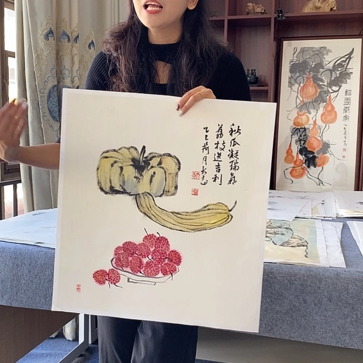 国画纯手绘国画写意作品50*50cm