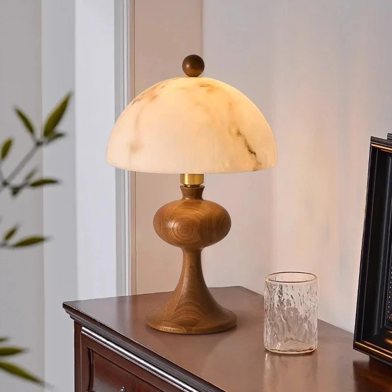 法式复古台灯仿云石卧室床头灯中古高级感客厅浪漫温馨结婚氛围灯