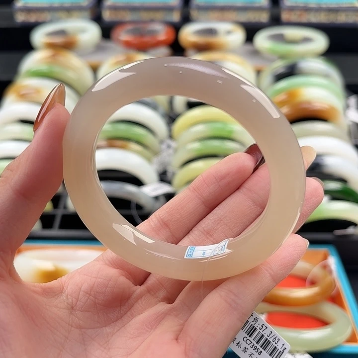 未镶嵌手镯和田玉粉紫双色57.3