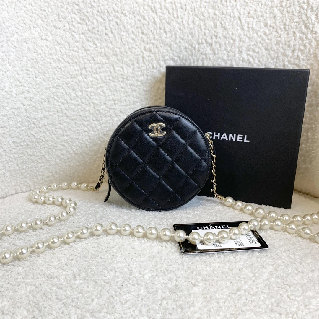 99新 Chanel/香奈儿 壹臻/22P黑金羊珍珠链条小圆饼31开 33297543