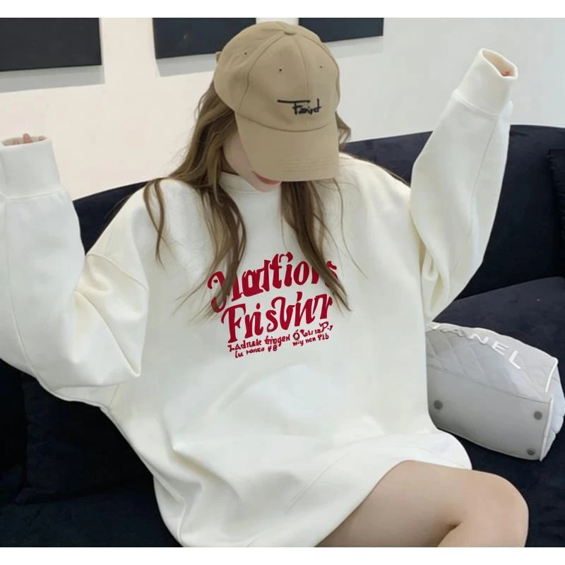 加绒卫衣  2025新款（MS红）时尚潮牌秋冬设计感系列时尚宽松