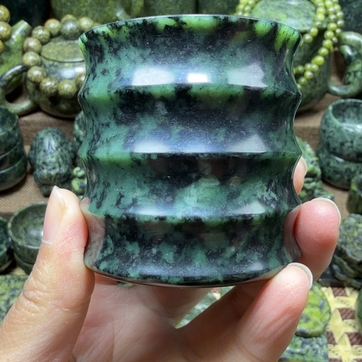 源***源蛇纹石玉未镶嵌药王石能量养生产品