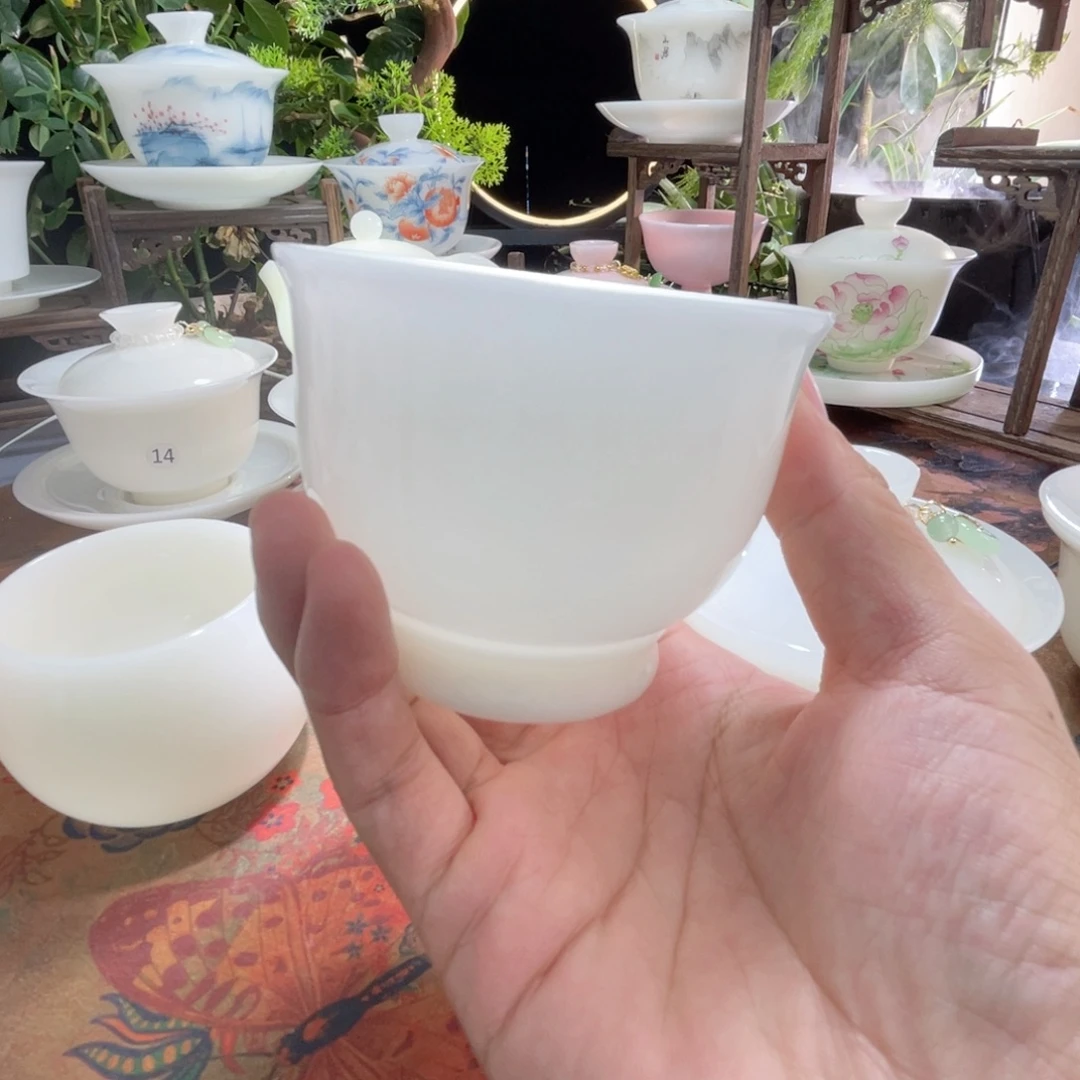 冰晶璞玉釉烧玉兰杯