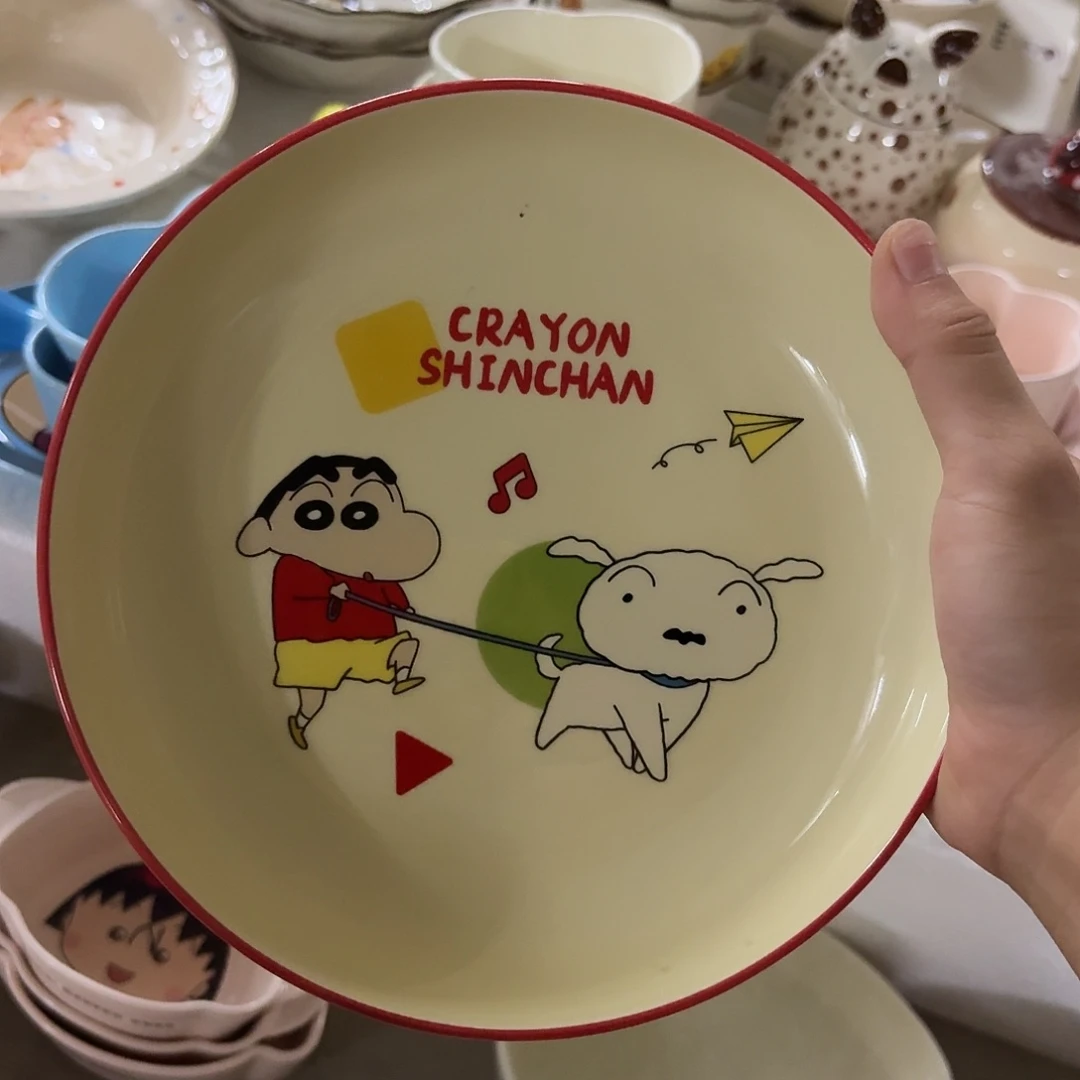 搪瓷微瑕小新8寸圆盘一个