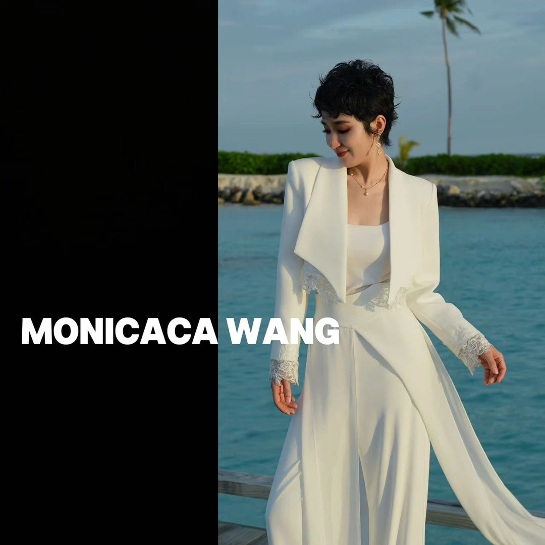 【莫妮卡卡】长37）春季轻奢百搭时尚拼接显瘦短款西装外套ZJS11523