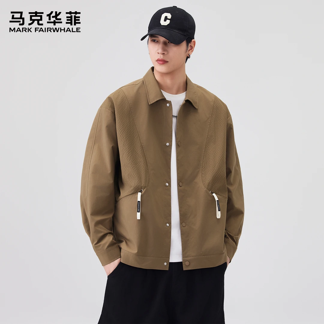马克华菲春秋长袖衬衫男休闲宽松外套男衬衣百搭时尚上衣简约秋季