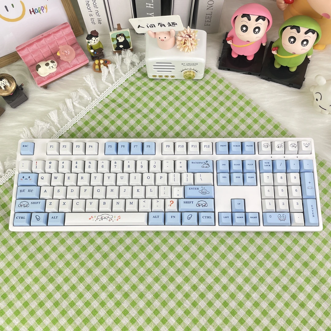 小全套玉桂狗原厂高度键帽卡通可爱机械键盘键帽pbt适配75/98/108