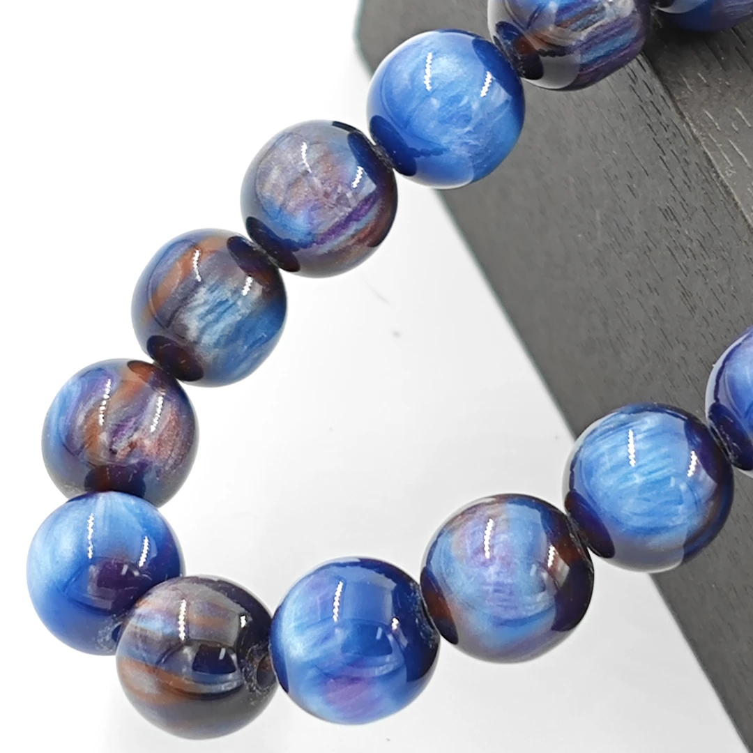 G225气质时尚百搭蓝紫混色68颗长链项链妈妈链