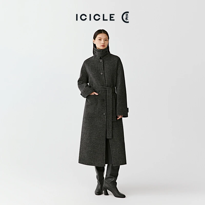 【9.26上新】ICICLE之禾25早秋新品【AIR COAT】强缩混纺双面粗呢大衣