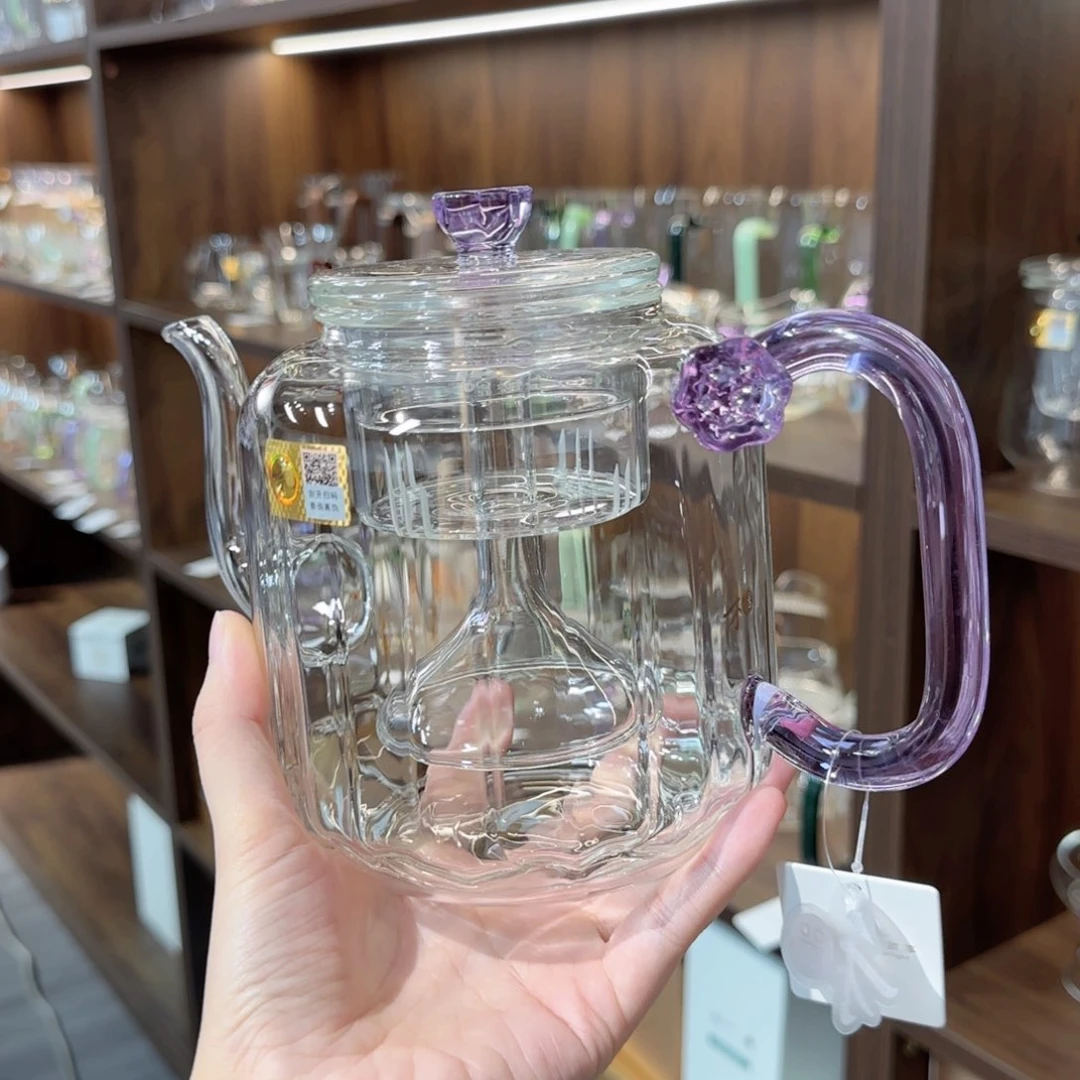 禾器莲君壶浅紫色双内胆