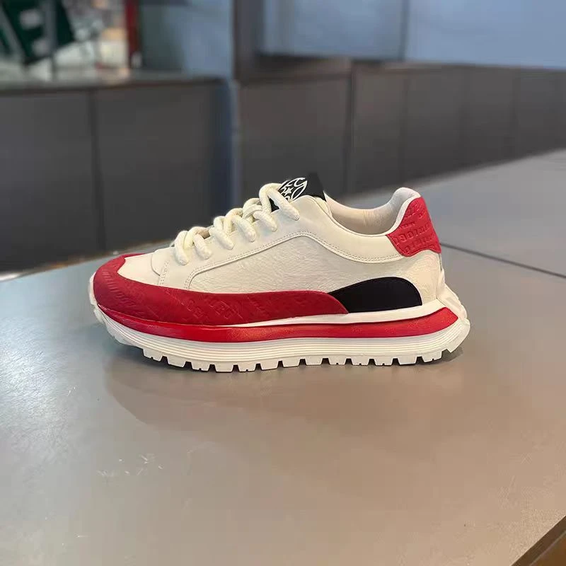 男鞋秋季新款潮流百搭运动休闲青少年轻便跑步厚底增高小白老爹鞋