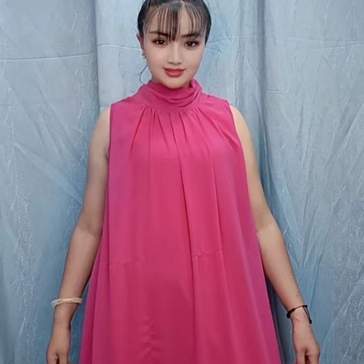 法式修身蝴蝶结挂脖超仙森系气质夏季绝美长裙连衣裙