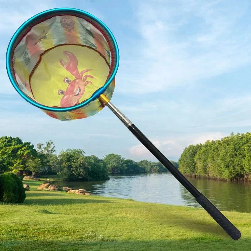 C新款儿童捞鱼网可伸缩抄网捞小鱼小虾渔网捞鱼抓蝴蝶网渔网捞鱼F