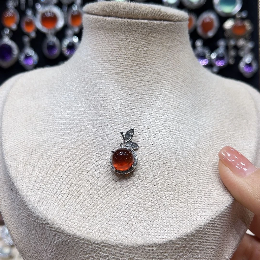 暴***柿蛇纹石玉银S925镶嵌戒指