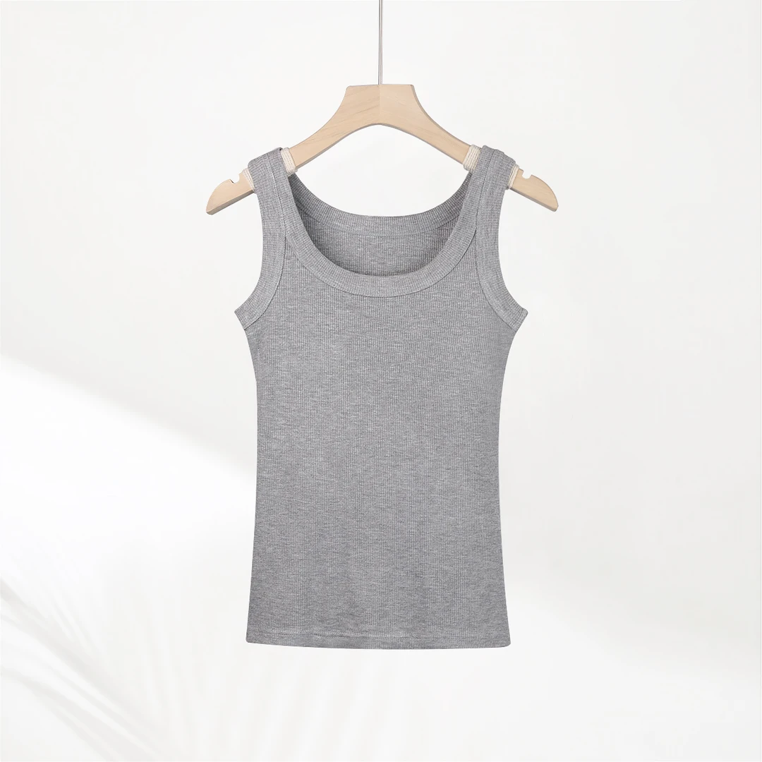 【靠谱之光】经典螺纹打底背心230211