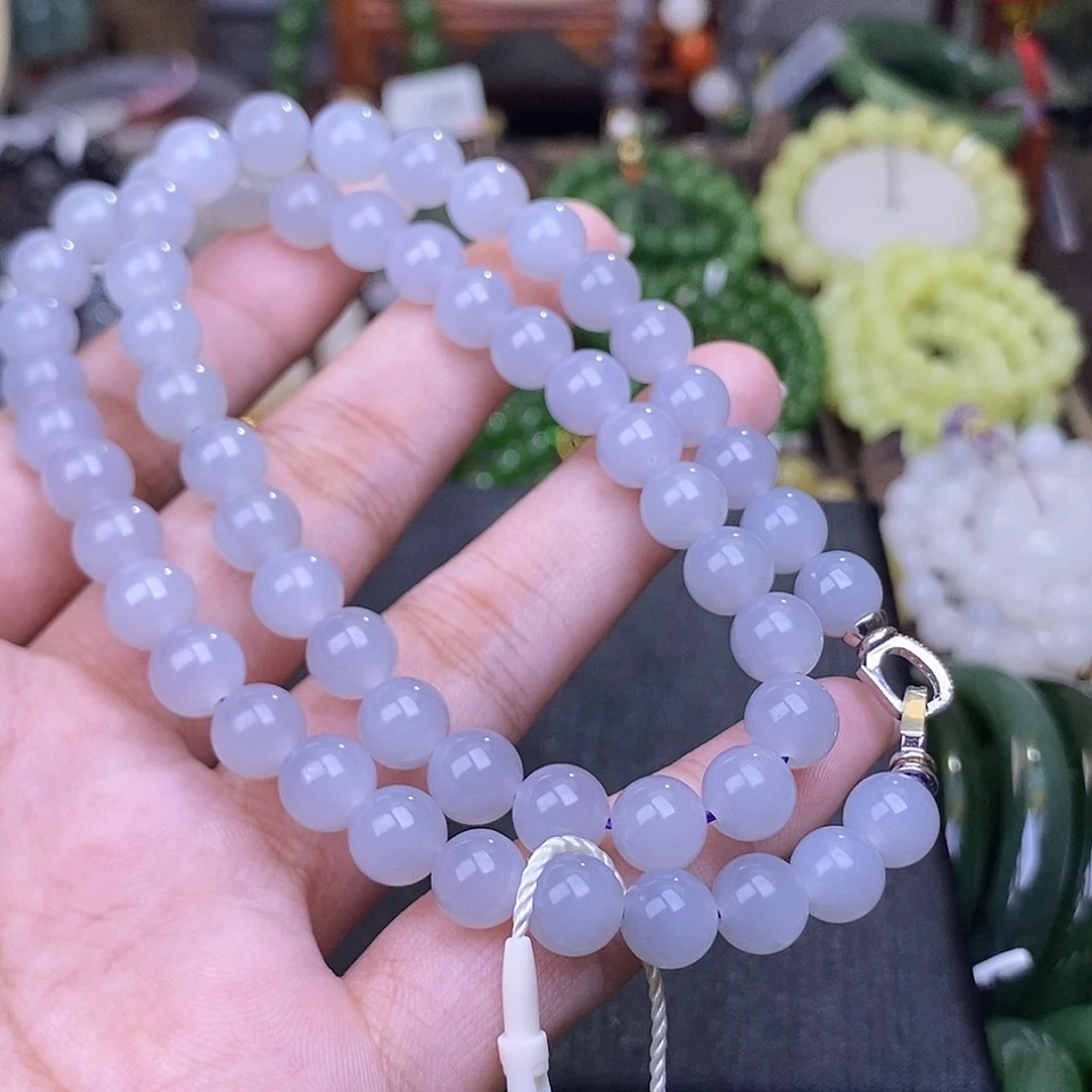 和田玉老矿料福利价烟紫链8m未镶嵌