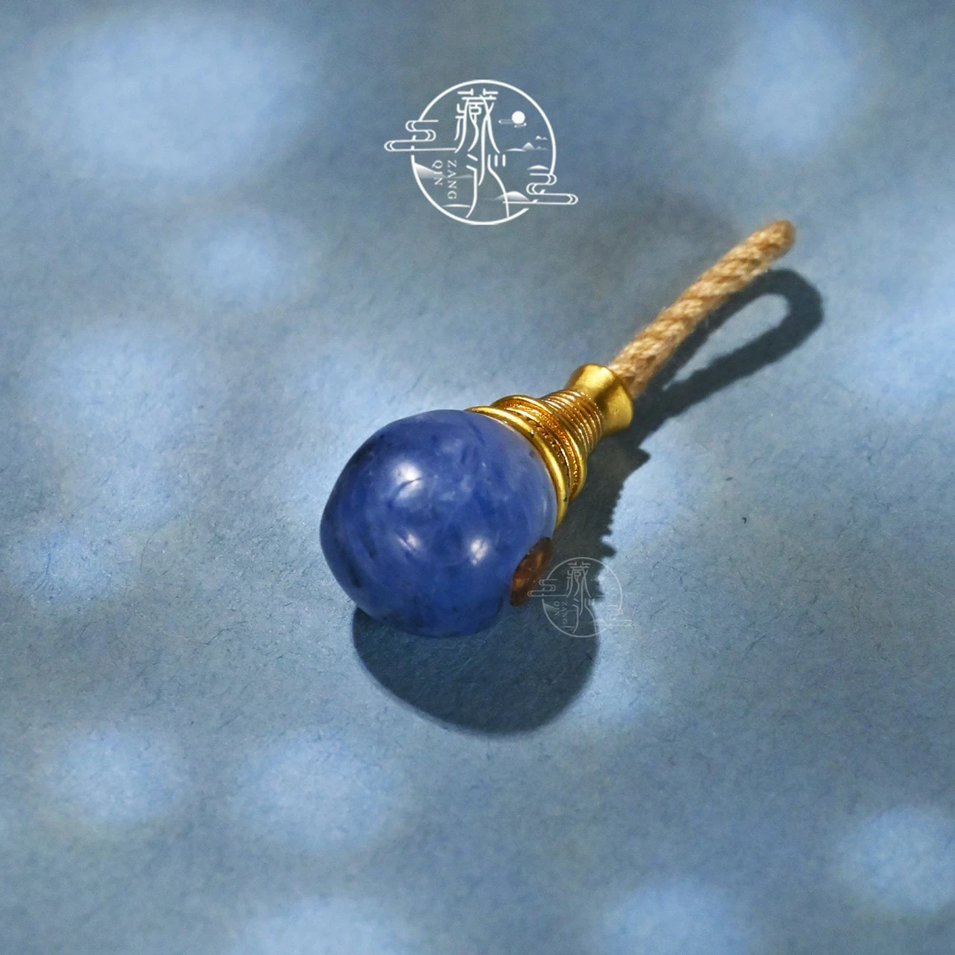 9MM蓝晶石分体式三通文玩108星月椰蒂手串DIY配饰佛塔佛头散珠子