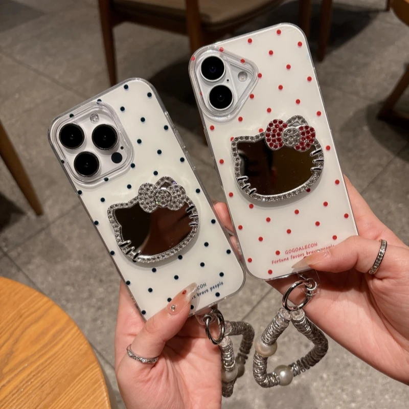蝴蝶结镜子适用苹果16手机壳iPhone15pro/vivo华为iqoo小米oppo