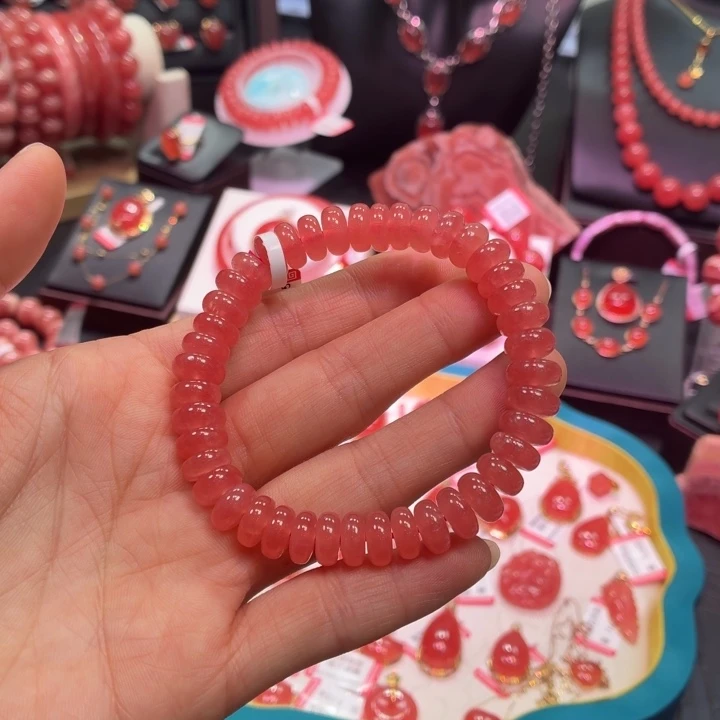 菱锰矿（红纹石）未镶嵌手串