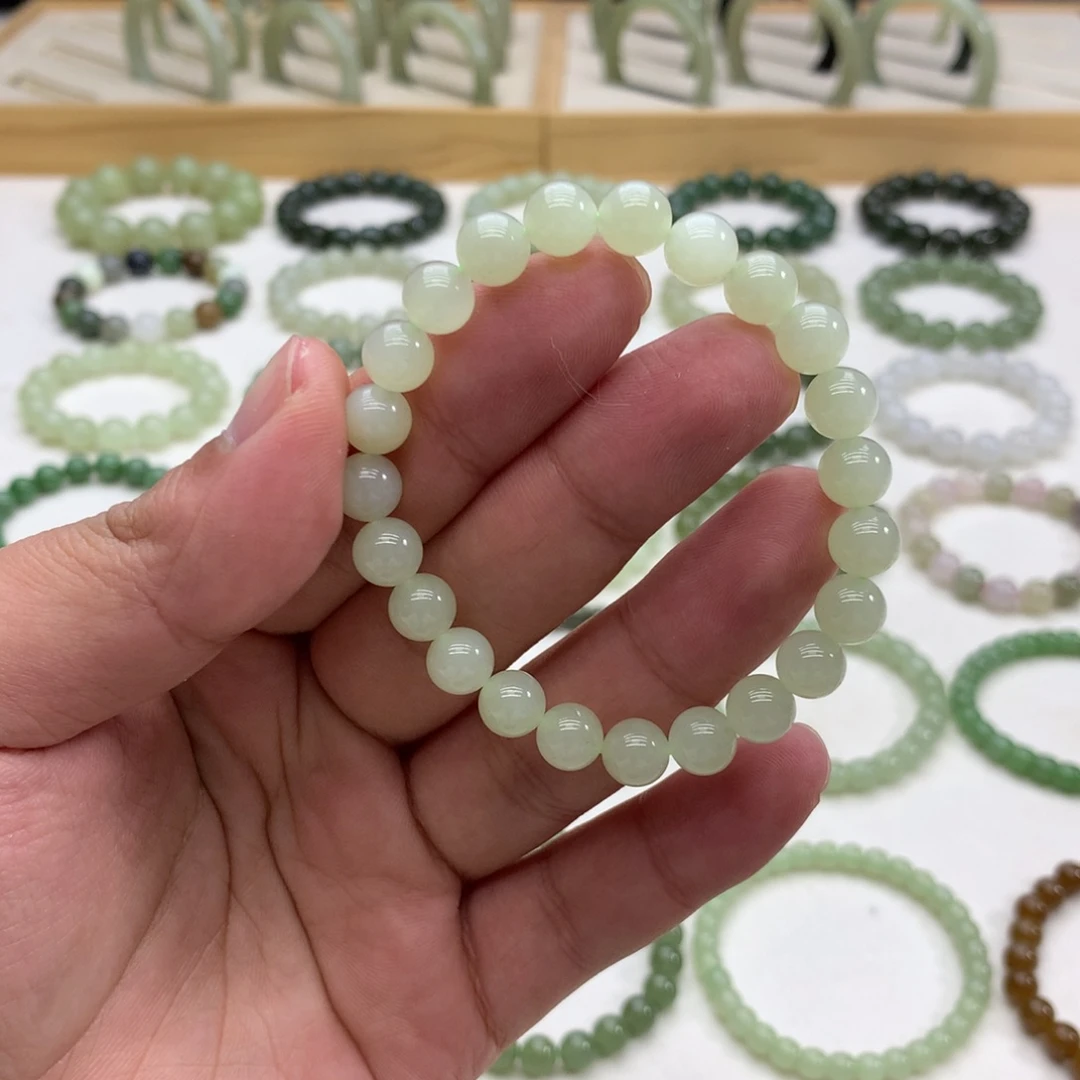 和田玉手串（晴水7.8）未镶嵌