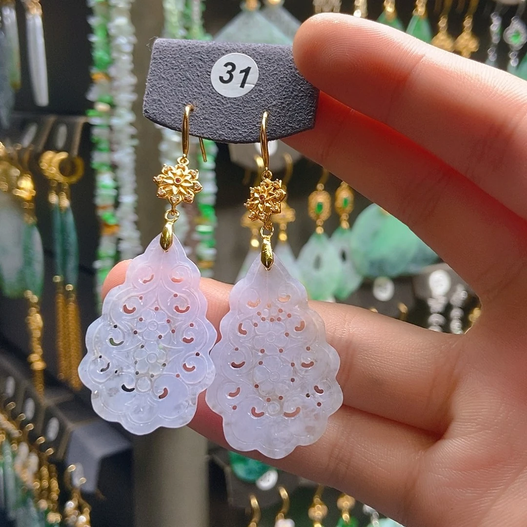 翡翠未镶嵌耳饰翡翠